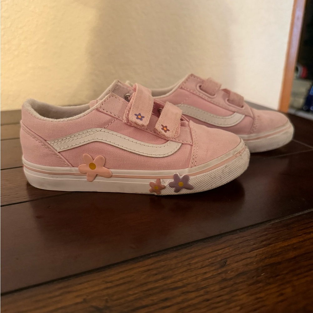 Vans Pink Kids Sneakers with Floral Design